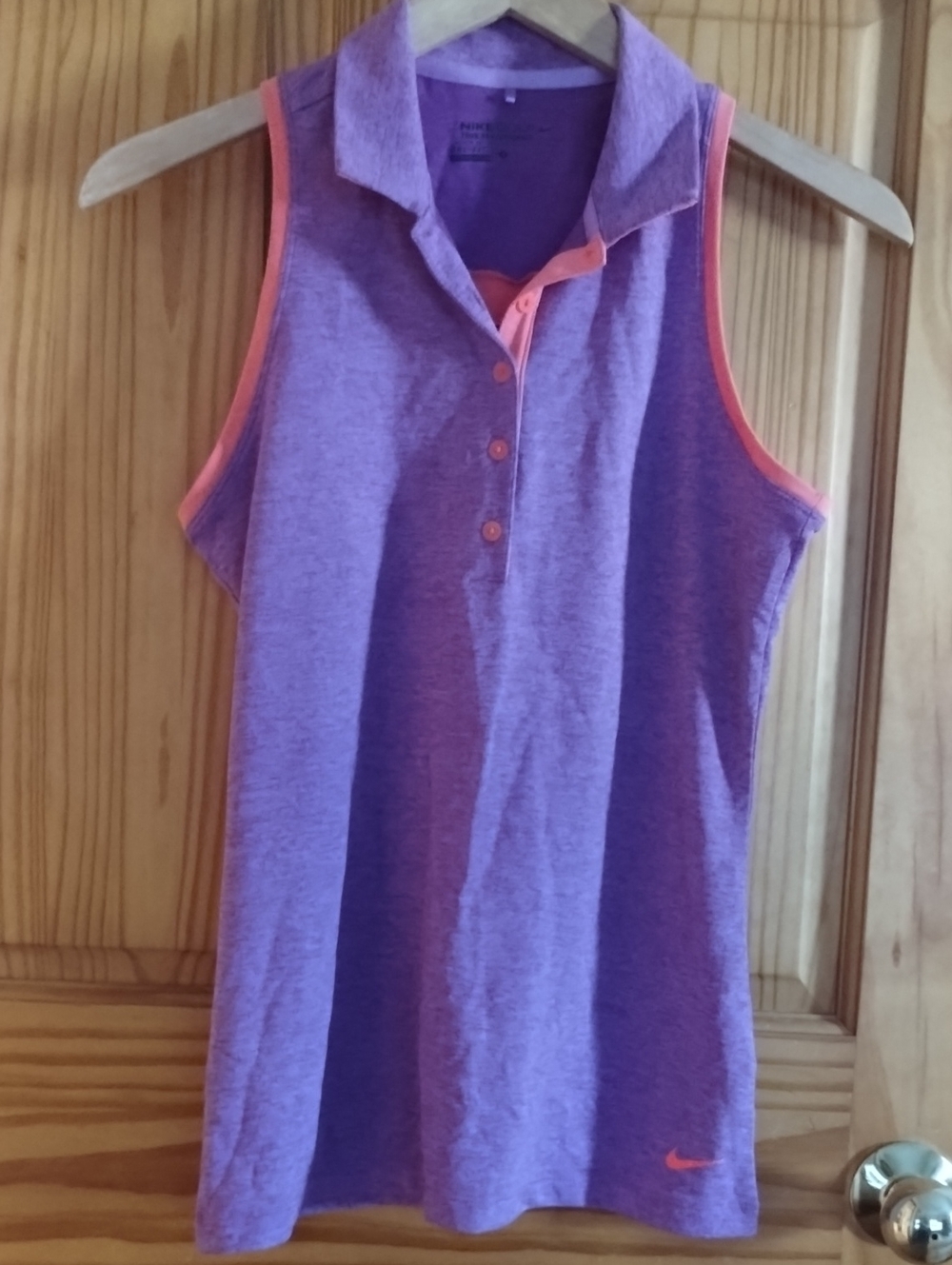 Nike Purple Sleeveless Polo with Pink Accents